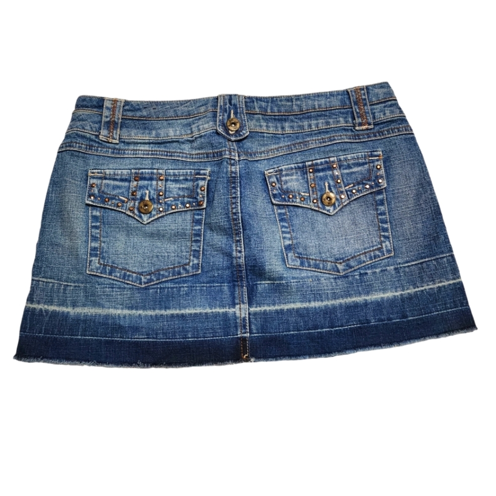 Vintage Y2K Jolt Womens Blue Denim Mini Skirt Size 7